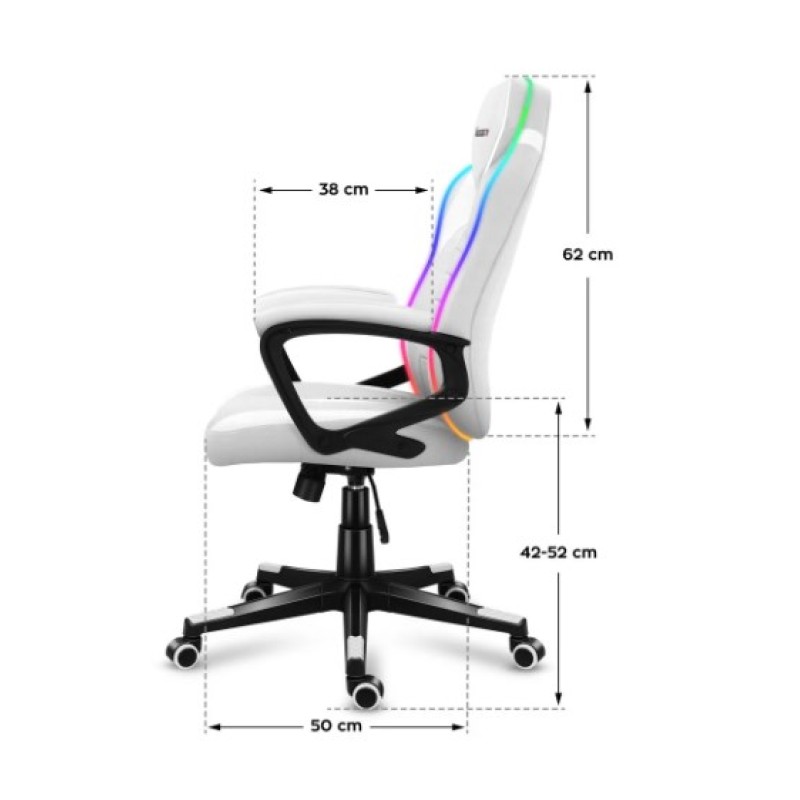 Huzaro Force 2.5 RGB WHITE MESH gaming chair Huzaro Force 2.5 RGB WHITE MESH gaming chair