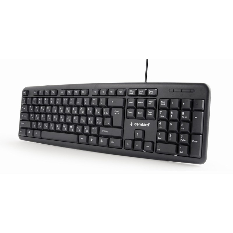 Gembird KB-U-103-RU keyboard Office USB QWERTY English, Russian Black Gembird KB-U-103-RU keyboard Office USB QWERTY English, Russian Black