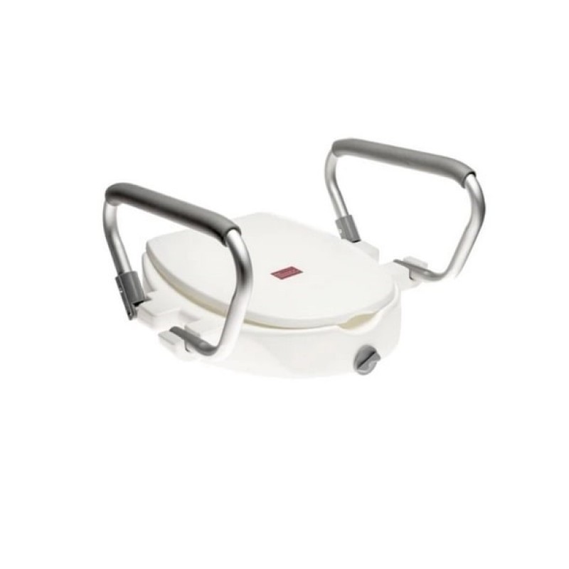 Raising toilet seat with foldable handrails AT51205 Raising toilet seat with foldable handrails AT51205