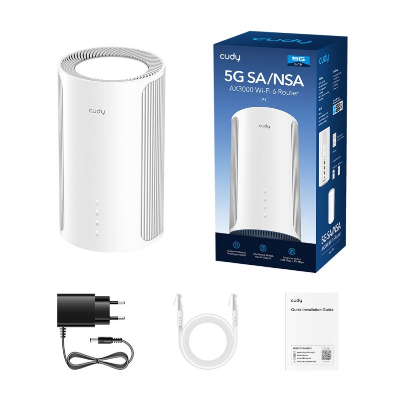 CUDY P4 Wi-Fi 6 5G SA/NSA AX3000 Router CUDY P4 Wi-Fi 6 5G SA/NSA AX3000 Router
