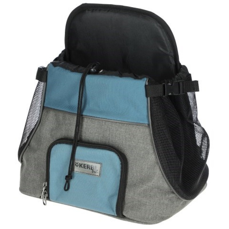 KERBL Vacation travel bag grey-blue - dog/cat carrier up to 8 kg - 31x24x38 cm