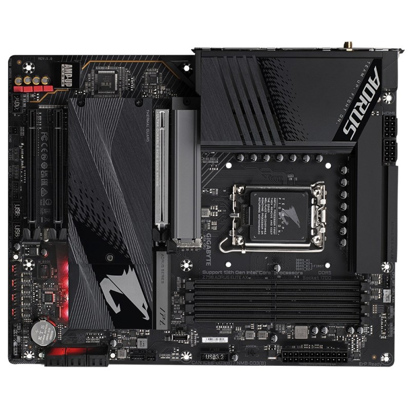 GIGABYTE Z790 AORUS ELITE AX Motherboard - Supports Intel Core 14th CPUs, 16*+2+1 Phases Digital VRM, up to 7600MHz DDR5 (OC), 4xPCIe 4.0 M.2, Wi-Fi 6E, 2.5GbE LAN, USB 3.2 Gen 2x2 GIGABYTE Z790 AORUS ELITE AX Motherboard - Supports Intel Core 14th CPUs, 16*+2+1 Phases Digital VRM, up to 7600MHz DDR5 (OC), 4xPCIe 4.0 M.2, Wi-Fi 6E, 2.5GbE LAN, USB 3.2 Gen 2x2