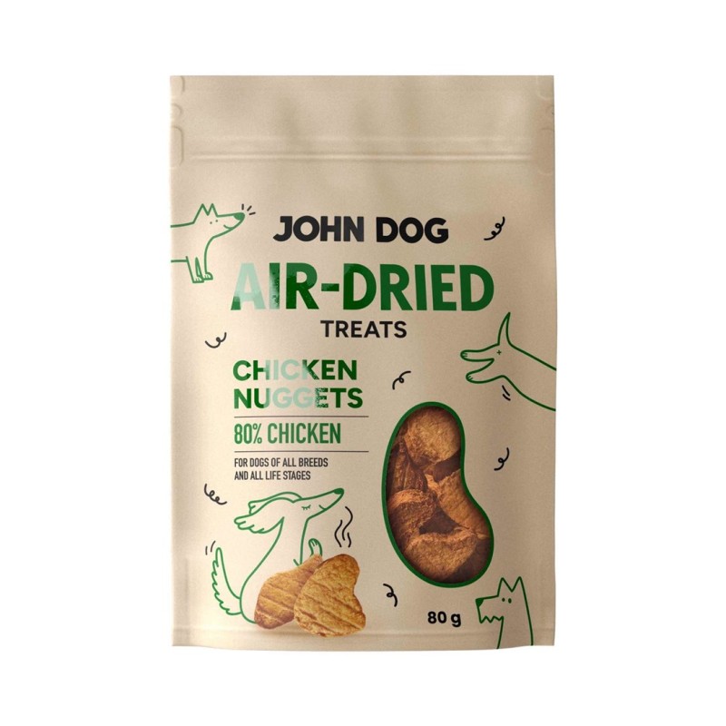 JOHN DOG Air-Dried Chicken nuggets - dog treat - 80g JOHN DOG Air-Dried Chicken nuggets - dog treat - 80g