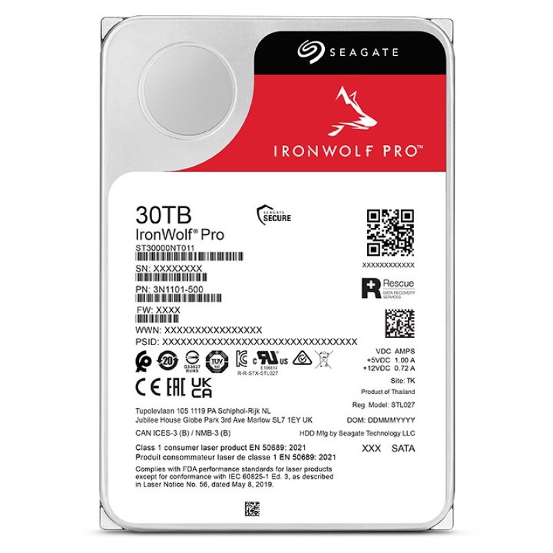Seagate IronWolf Pro ST30000NT011 internal hard drive 30 TB 7200 RPM 512 MB 3.5 Seagate IronWolf Pro ST30000NT011 internal hard drive 30 TB 7200 RPM 512 MB 3.5