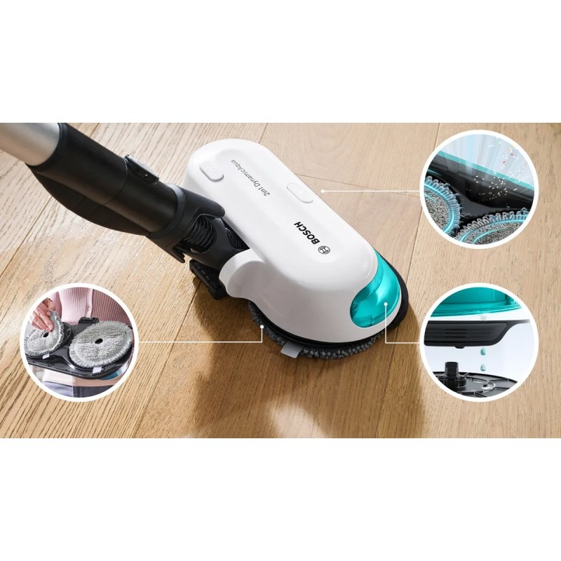 Cordless 2-in-1 hoover, vacuuming and mopping Unlimited 7 ProHygienic Aqua White Cordless 2-in-1 hoover, vacuuming and mopping Unlimited 7 ProHygienic Aqua White