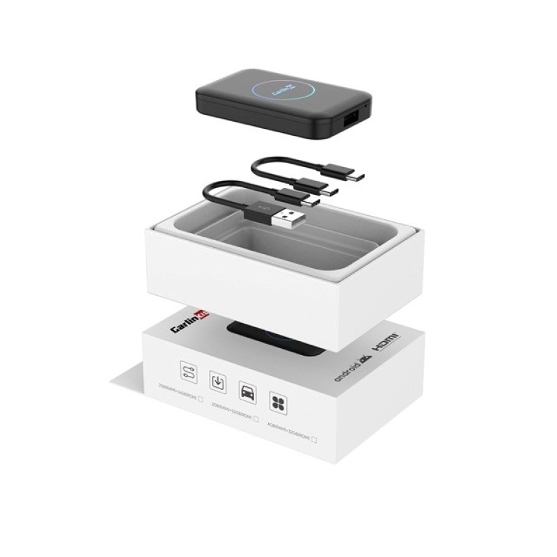 Carlinkit Adapter Wireless Lite S HDMI 4GB+32GB Android Auto/Carplay for Car Stereos Black