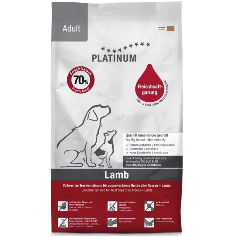 PLATINUM Adult Lamb - semi-moist dog food - 5kg PLATINUM Adult Lamb - semi-moist dog food - 5kg