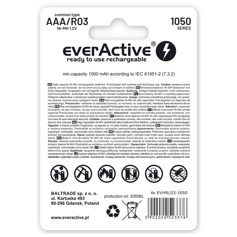 PANASONIC ENELOOP LITE AAA 550mAh 4 szt PANASONIC ENELOOP LITE AAA 550mAh 4 szt