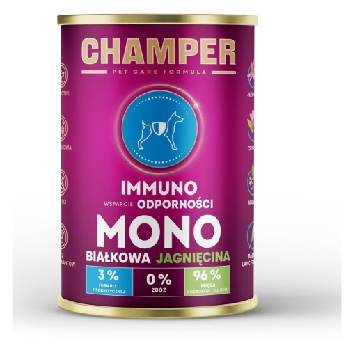 CHAMPER Immuno Monoprotein Lamb - wet dog food - 400g CHAMPER Immuno Monoprotein Lamb - wet dog food - 400g