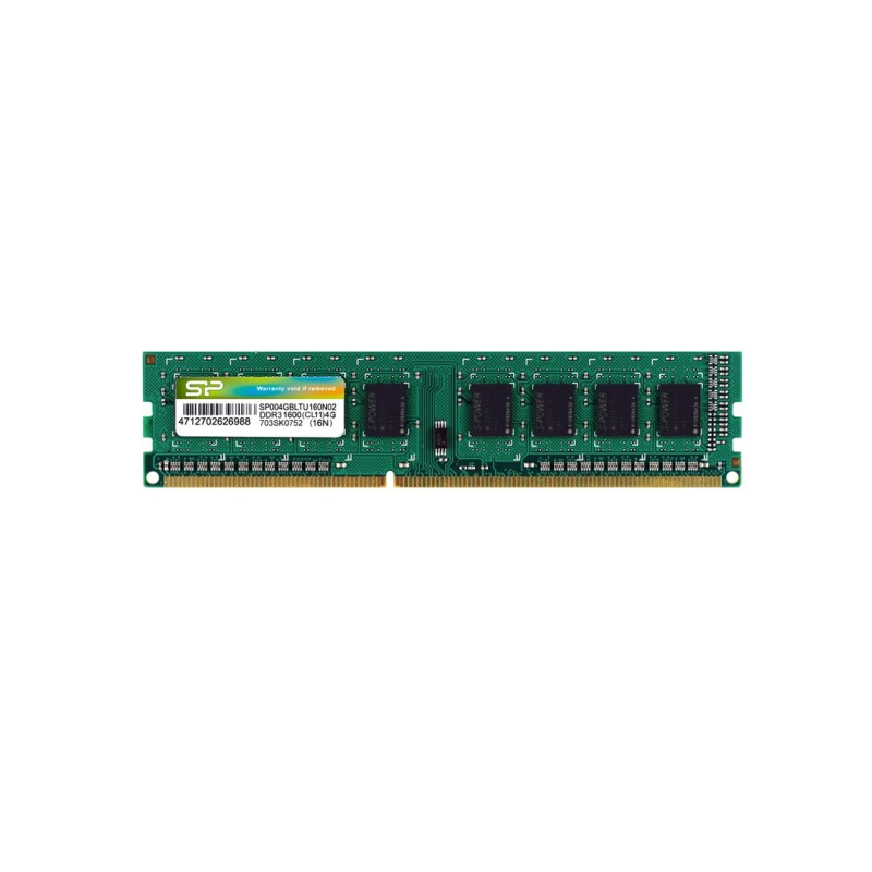 Silicon Power SP004GBLTU160N02 memory module 4 GB DDR3 1600 MHz