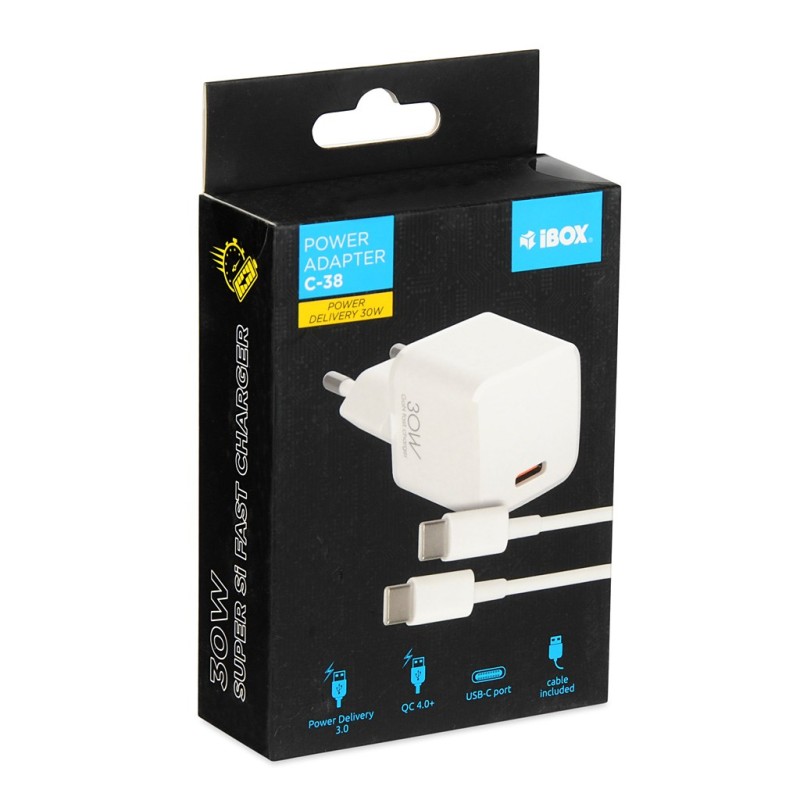 Wall charger I-BOX C-38 PD30W, white Wall charger I-BOX C-38 PD30W, white