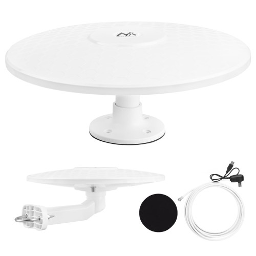 Maclean DVB-T/T2 HEVC omni-directional antenna, active, camper, central cable mount, MCTV-104