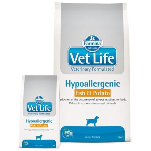 Farmina Vet Life Hypoallergenic Fish & Potato Dog 12kg Farmina Vet Life Hypoallergenic Fish & Potato Dog 12kg