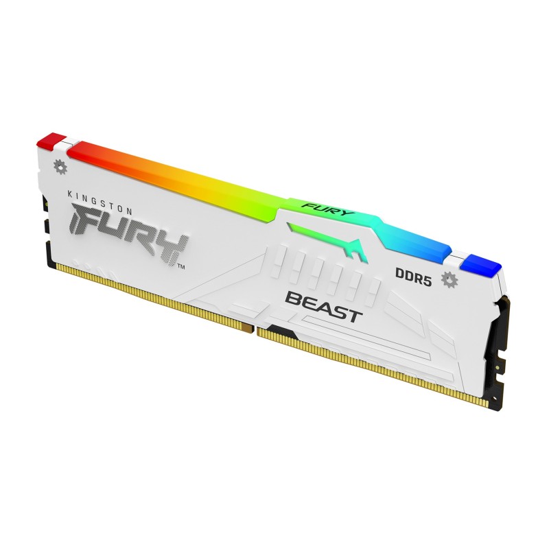 Kingston Technology FURY Beast 32GB 6000MT/s DDR5 CL30 DIMM White RGB XMP Kingston Technology FURY Beast 32GB 6000MT/s DDR5 CL30 DIMM White RGB XMP