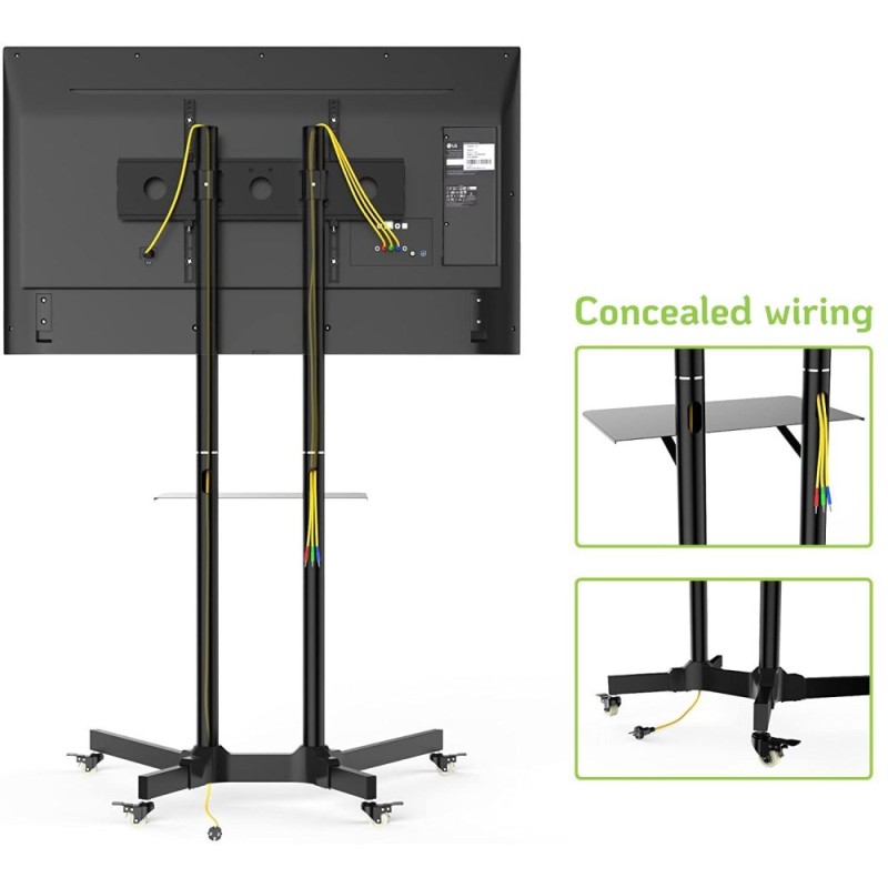 Techly Floor Trolley with Shelf Support LCD / LED / Plasma 30-65 Techly Floor Trolley with Shelf Support LCD / LED / Plasma 30-65
