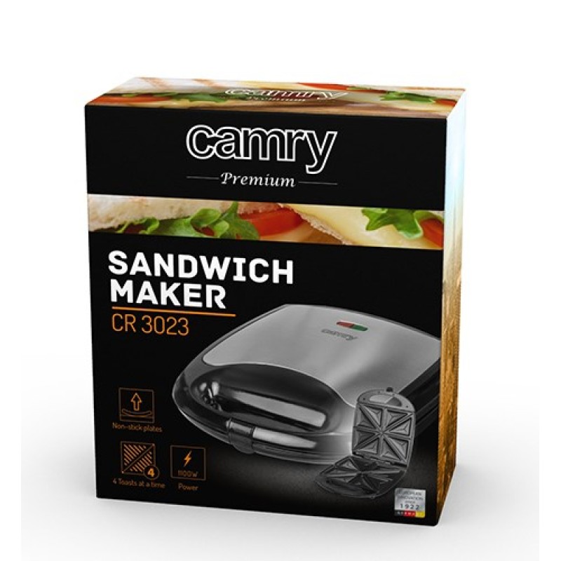 Camry CR 3023 sandwich maker 1500 W Black,Grey Camry CR 3023 sandwich maker 1500 W Black,Grey