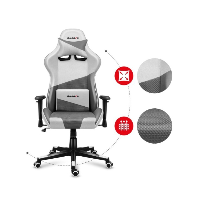 Huzaro Force 6.2 PC gaming chair Bucket (cradle) seat Grey, White Huzaro Force 6.2 PC gaming chair Bucket (cradle) seat Grey, White