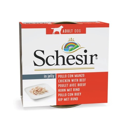 SCHESIR in jelly Chicken with beef - wet dog food - 150 g SCHESIR in jelly Chicken with beef - wet dog food - 150 g