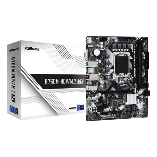 Asrock B760M-HDV/M.2 D4 Intel B760 LGA 1700 micro ATX Asrock B760M-HDV/M.2 D4 Intel B760 LGA 1700 micro ATX