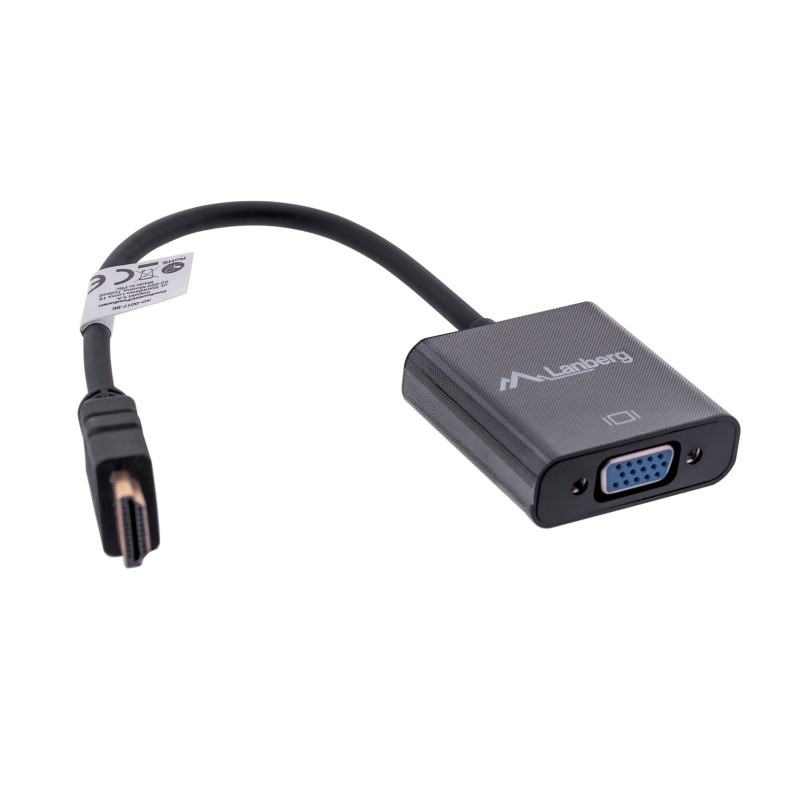 Lanberg AD-0017-BK video cable adapter 0.2 m VGA (D-Sub) HDMI Type A (Standard) Black Lanberg AD-0017-BK video cable adapter 0.2 m VGA (D-Sub) HDMI Type A (Standard) Black