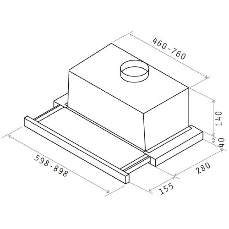 Elica ELITE14 LUX GRIX/A/60 Built-under Silver, Stainless steel 336 m³/h Elica ELITE14 LUX GRIX/A/60 Built-under Silver, Stainless steel 336 m³/h