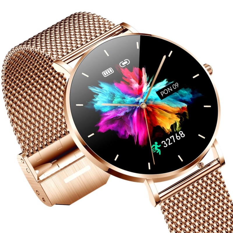 Manta Alexa women's smartwatch gold + pink strap Manta Alexa women's smartwatch gold + pink strap