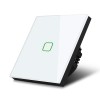 Maclean Energy MCE701W Touch light switch, single, glass, white with square button Maclean Energy MCE701W Touch light switch, single, glass, white with square button