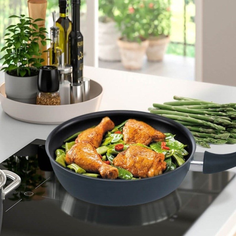 Maestro MR-1205-28 Frying pan with lid, 28 cm, black