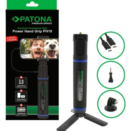 PATONA Premium Grip Power Hand PH10 + powerbank Black PATONA Premium Grip Power Hand PH10 + powerbank Black