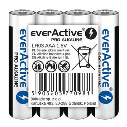 Alkaline batteries AAA / LR03 everActive Pro 4 pcs Alkaline batteries AAA / LR03 everActive Pro 4 pcs