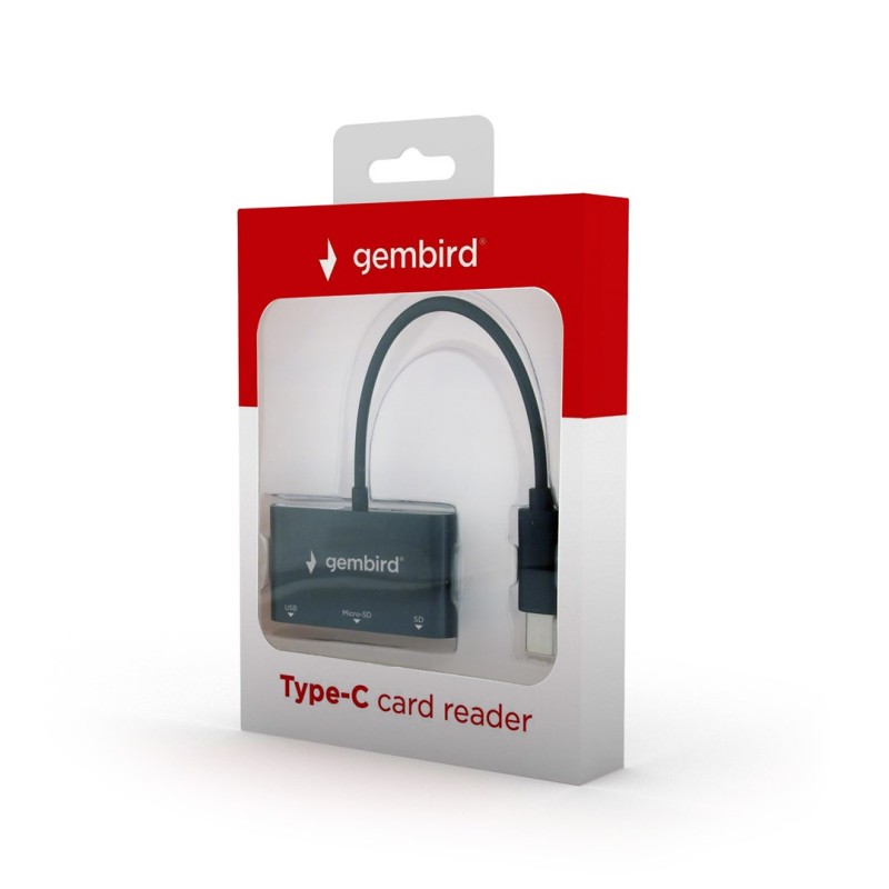 Gembird UHB-CR3-02 card reader USB 3.2 Gen 1 (3.1 Gen 1) Type-C Black Gembird UHB-CR3-02 card reader USB 3.2 Gen 1 (3.1 Gen 1) Type-C Black