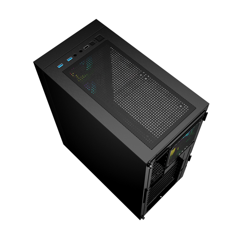 Gembird Fornax 4000 ARGB gaming ATX computer case, Midi Tower, backlight, Black