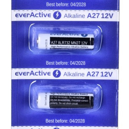 5 x alkaline batteries everActive 27A 12V- blister 5 pcs. 5 x alkaline batteries everActive 27A 12V- blister 5 pcs.