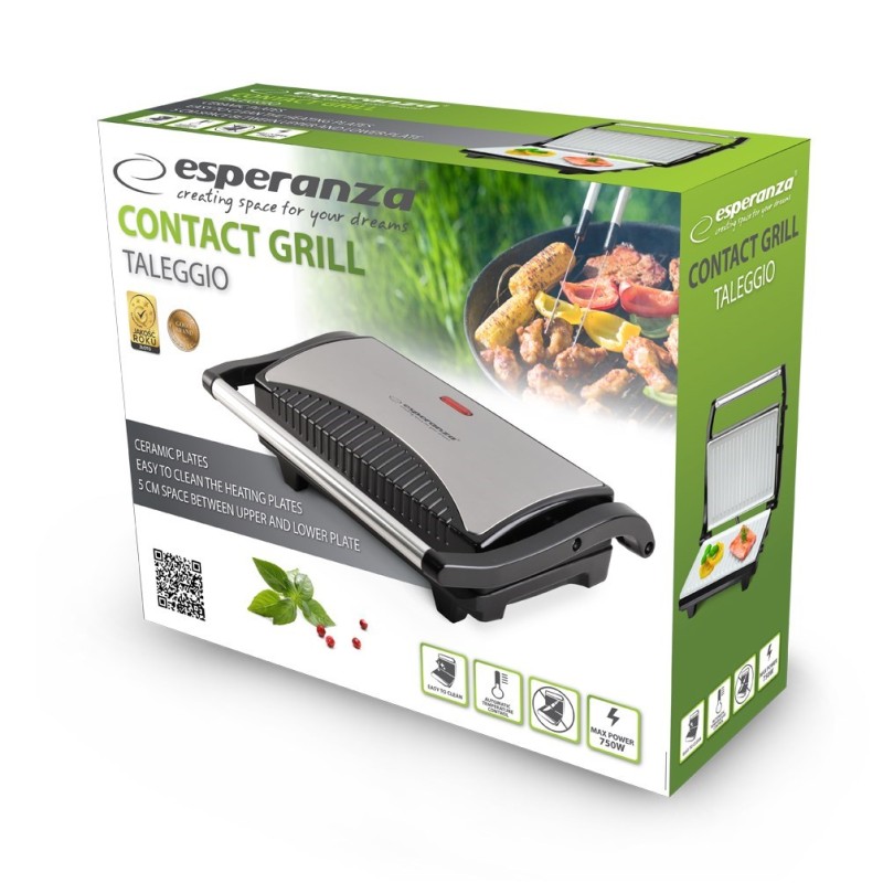 Esperanza EKG006 Electric grill 750W Inox/Black Esperanza EKG006 Electric grill 750W Inox/Black