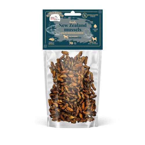 SYTA MICHA Fish & Seafood Dried New Zealand mussels - dog treat - 70g SYTA MICHA Fish & Seafood Dried New Zealand mussels - dog treat - 70g