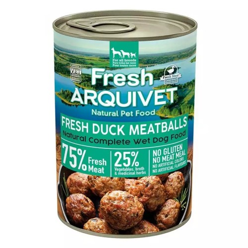 ARQUIVET Fresh meatballs with duck, sweet potato and orange - wet dog food - 400 g ARQUIVET Fresh meatballs with duck, sweet potato and orange - wet dog food - 400 g