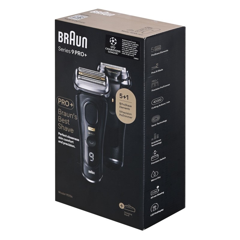 Braun Series 9 Pro+ 9510s Wet & Dry Foil shaver Trimmer Black Braun Series 9 Pro+ 9510s Wet & Dry Foil shaver Trimmer Black