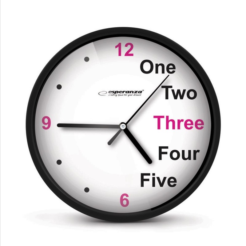 Esperanza Prague Black Mechanical Clock Round Black, White Esperanza Prague Black Mechanical Clock Round Black, White