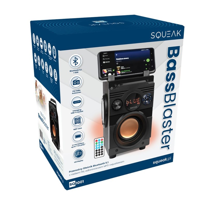 SQUEAK SPEAKER BASSBLASTER BLUETOOTH 5.1 SQ1001 SQUEAK SPEAKER BASSBLASTER BLUETOOTH 5.1 SQ1001