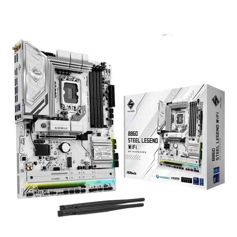 Asrock B860 Steel Legend WiFi Intel B860 LGA 1851 (Socket V1) ATX Asrock B860 Steel Legend WiFi Intel B860 LGA 1851 (Socket V1) ATX