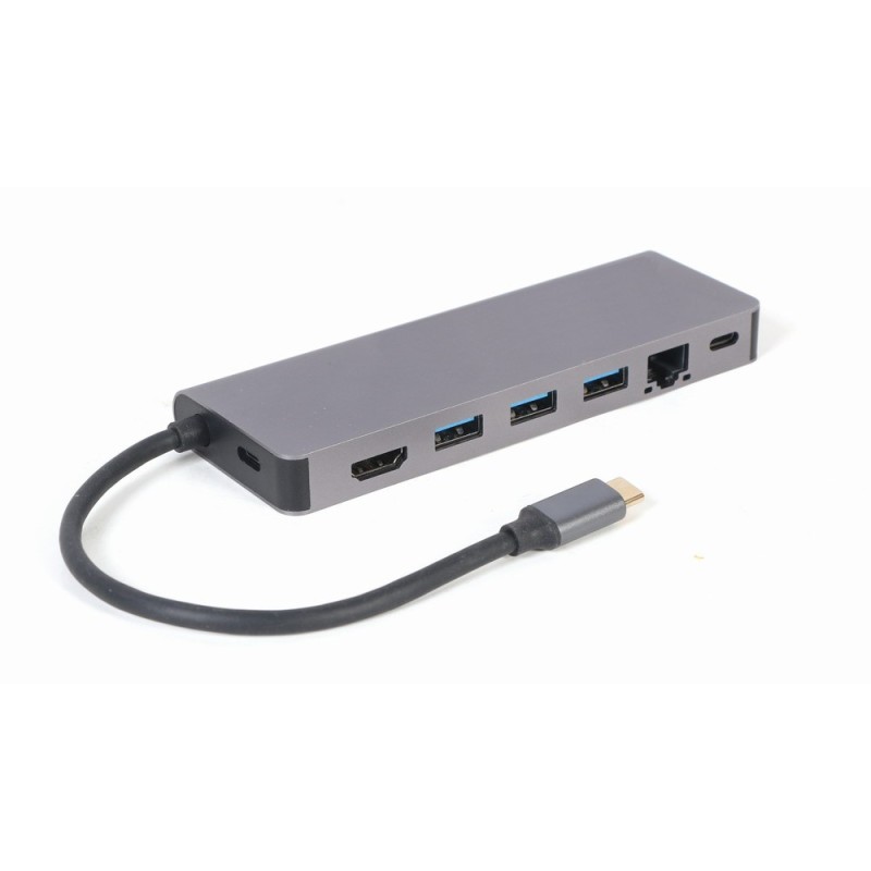 Gembird A-CM-COMBO5-05 USB Type-C 5-in-1 multi-port adapter (Hub + HDMI + PD + card reader + LAN) Gembird A-CM-COMBO5-05 USB Type-C 5-in-1 multi-port adapter (Hub + HDMI + PD + card reader + LAN)