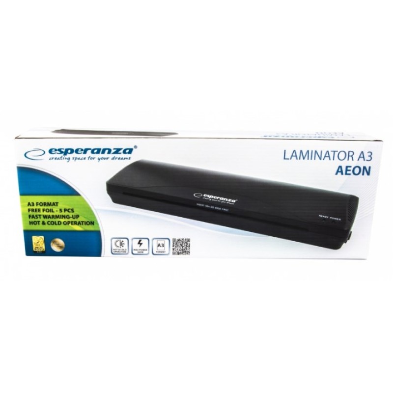 Esperanza EFL003 laminator Cold/hot laminator 250 mm/min Black Esperanza EFL003 laminator Cold/hot laminator 250 mm/min Black
