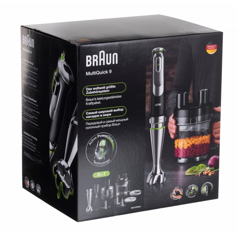 Braun MultiQuick 9 MQ 9195XLI 2 L Immersion blender 1200 W Black, Stainless steel Braun MultiQuick 9 MQ 9195XLI 2 L Immersion blender 1200 W Black, Stainless steel