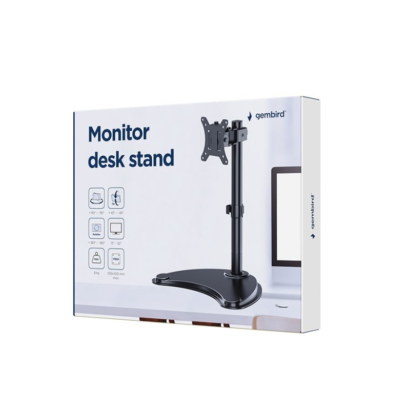Gembird MS-D1ST-04 Monitor desk stand (rotate, tilt, swivel), 13”-32”, black Gembird MS-D1ST-04 Monitor desk stand (rotate, tilt, swivel), 13”-32”, black