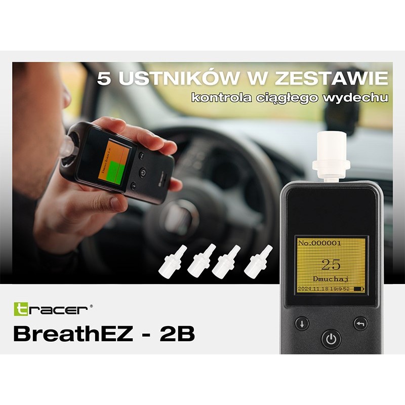Tracer BreathEZ-2B Semiconductor Breathalyser, Black