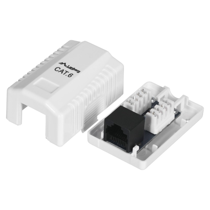 LANBERG SURFACE MOUNTING SOCKET CAT.6 1XRJ45 WHITE LANBERG SURFACE MOUNTING SOCKET CAT.6 1XRJ45 WHITE