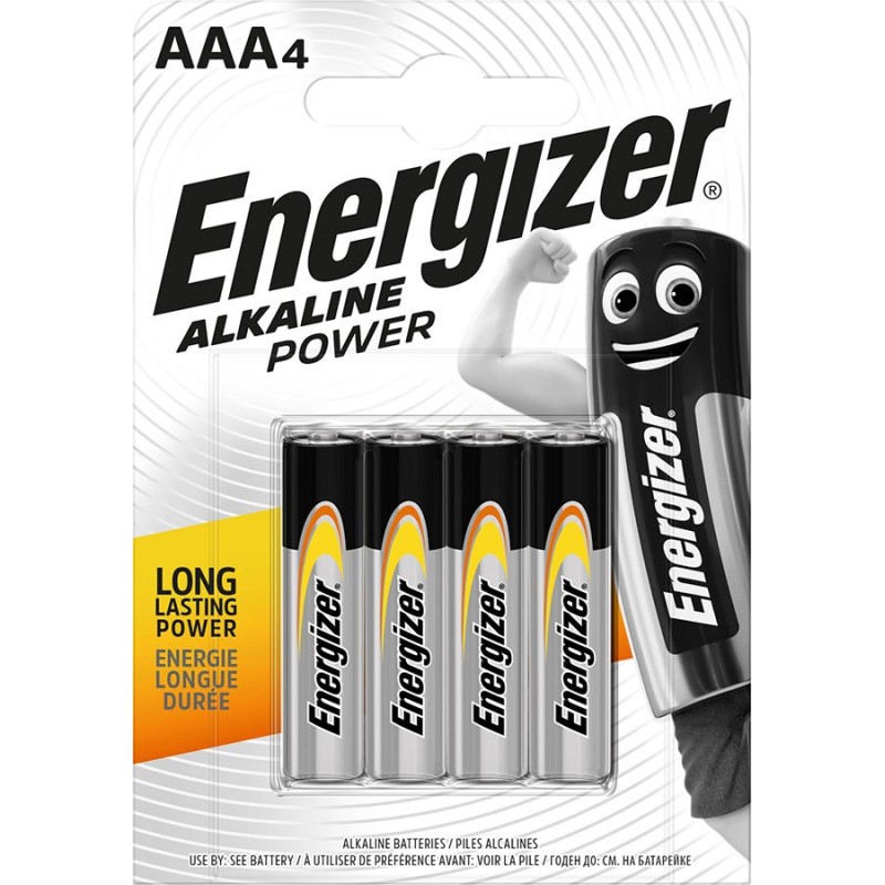 ENERGIZER BATTERY ALKALINE POWER AAA LR03 4 PIECES ENERGIZER BATTERY ALKALINE POWER AAA LR03 4 PIECES