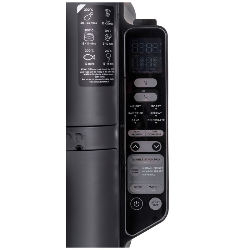 Ninja SL451EU fryer Double 9.5 L Stand-alone 2470 W Hot air fryer Black