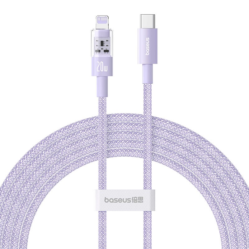 Baseus Gem USB-C to iP fast charging cable 2 m 20 W Purple Baseus Gem USB-C to iP fast charging cable 2 m 20 W Purple