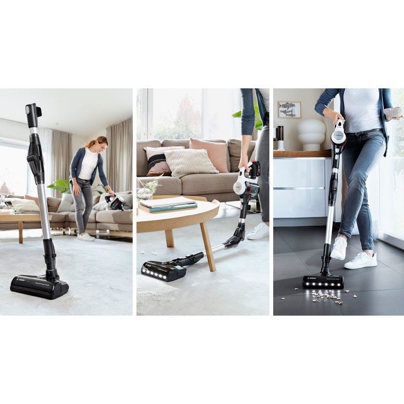 Bosch BSS711W stick vacuum/electric broom Battery Dry Bagless 0.3 L Black, Silver, White